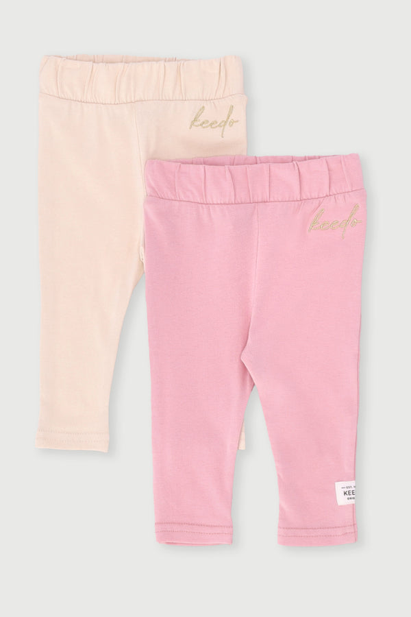 Baby Girls 2 Pack Floral Legging - Pink