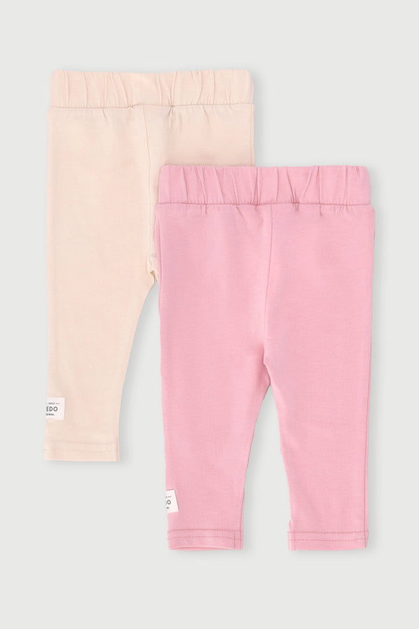 Baby Girls 2 Pack Floral Legging - Pink