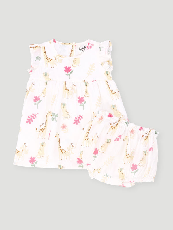 Baby Girls Safari Dress - Multi