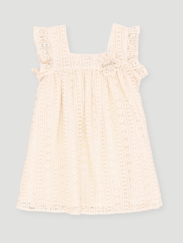 Girls Lace Update Dress - Beige