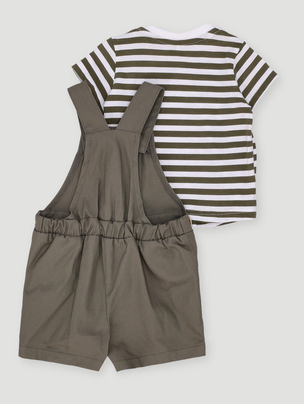 Baby Boys Stripe Dungi Set - Fatigue