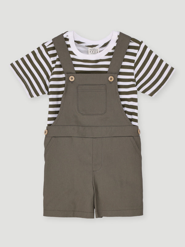 Boys Stripe Dungi Set - Fatigue