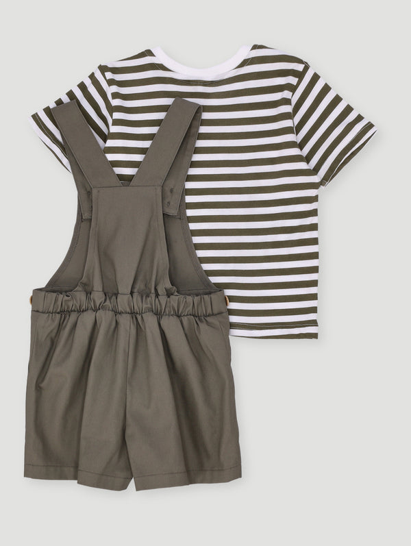 Boys Stripe Dungi Set - Fatigue