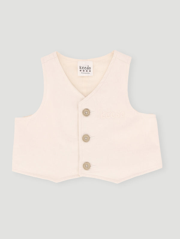 Baby Boys Premium Waistcoat - Beige