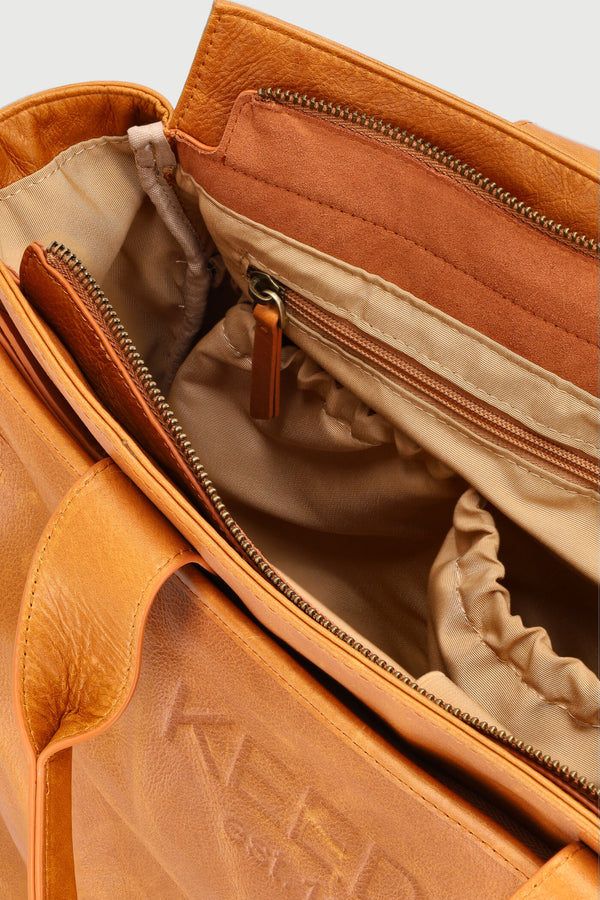 Genuine Leather Nappy Bag - Brown