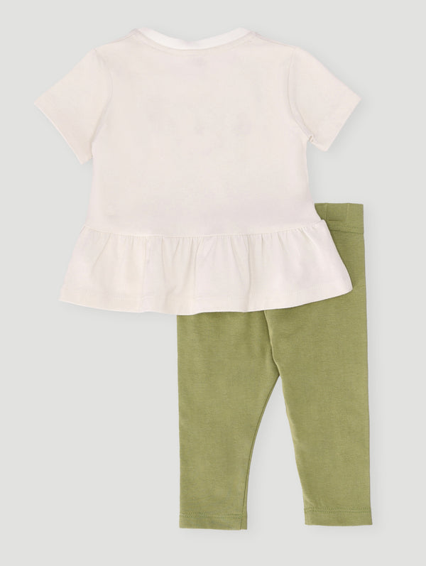 Baby Girls Tbc Top And Legging Set - Cream