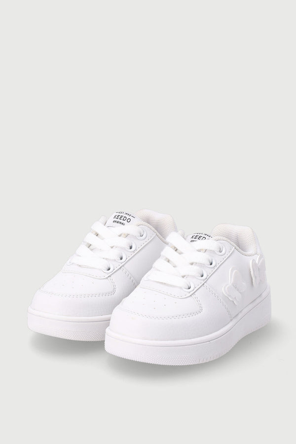 Girls Butterfly  Sneaker - White