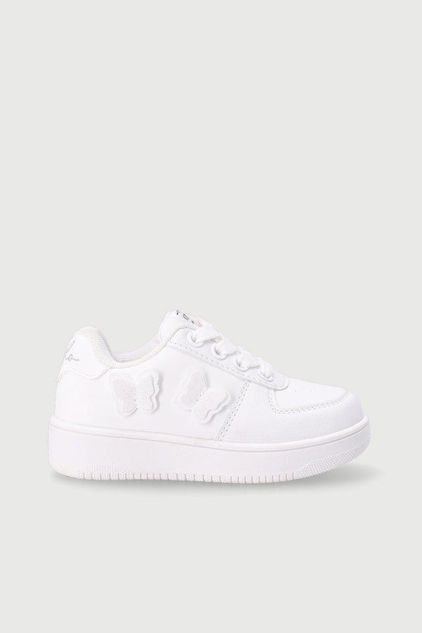 Girls Butterfly  Sneaker - White
