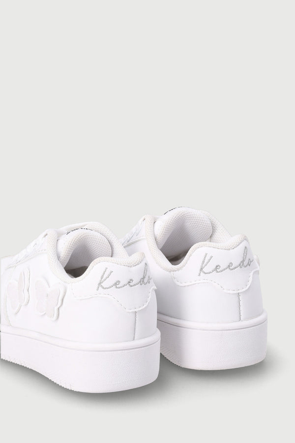 Girls Butterfly  Sneaker - White