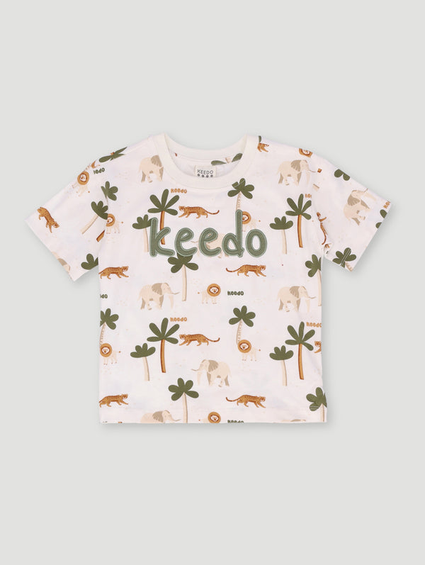 Boys Safari Fashion Tee - Cream