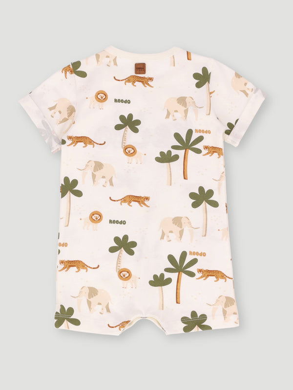 Baby Boys Safari Romper - Cream
