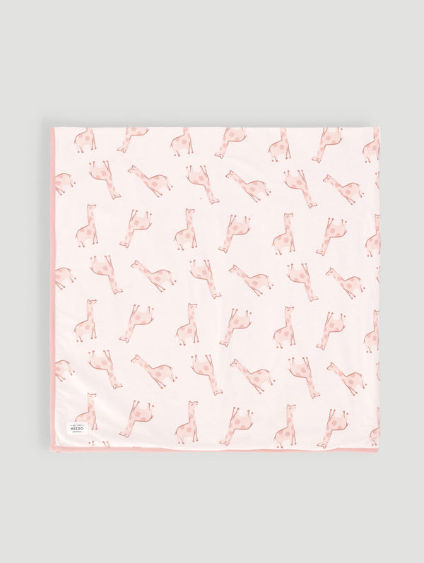 Giraffe Cotton Lycra Blanket - Cream