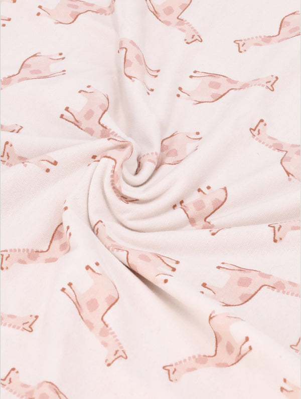 Giraffe Cotton Lycra Blanket - Cream