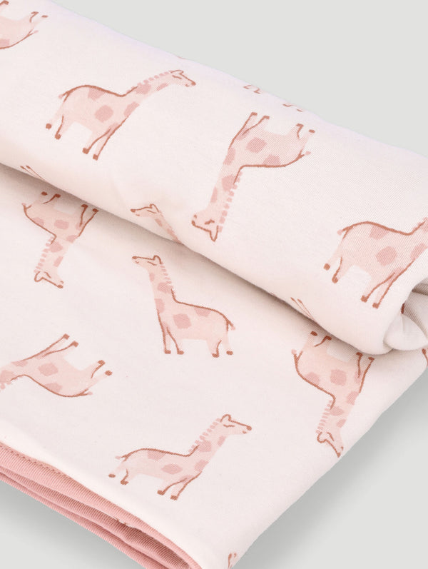 Giraffe Cotton Lycra Blanket - Cream