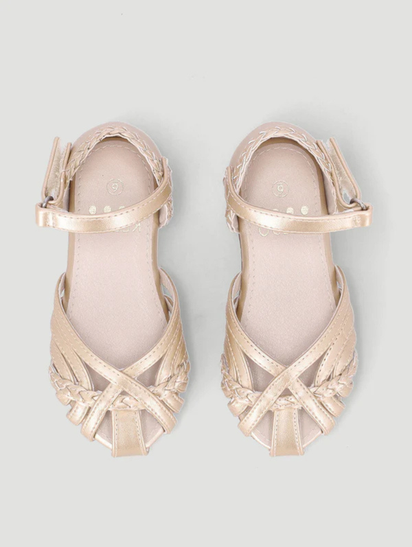 Girls Caged Sandal - Gold